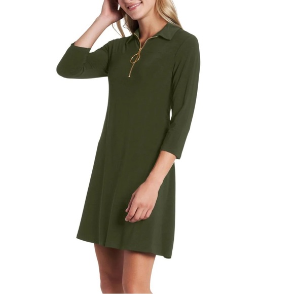 MSK Dresses & Skirts - MSK Green Collared Swing Shift Mini Dress Medium
